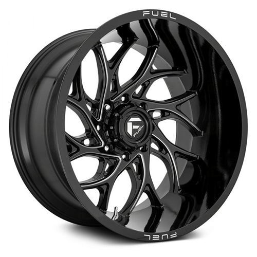 Fuel Offroad Runner D741 Gloss Black W/ Milled Spokes - Part Number D74124201747 Fuel Offroad Runner D741 Gloss Black W/ Milled Spokes Photo
