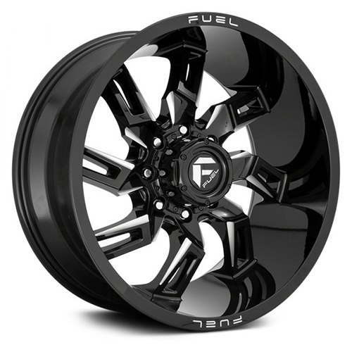 Fuel Offroad Lockdown D747 Gloss Black W/ Milled Spokes - Part Number D74720908250 Fuel Offroad Lockdown D747 Gloss Black W/ Milled Spokes Photo