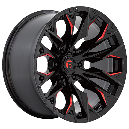 Fuel Offroad Flame Gloss Black Milled W/ Candy Red - Part Number D82320001747 Fuel Offroad Flame Gloss Black Milled W/ Candy Red Photo