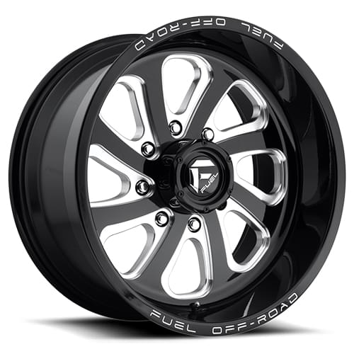 Fuel Offroad Flow D587 Gloss Black W/ Milled Spokes - Part Number D58722008247 Fuel Offroad Flow D587 Gloss Black W/ Milled Spokes Photo
