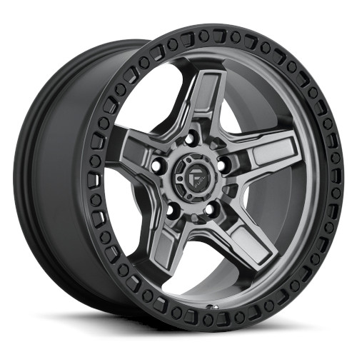 Fuel Offroad Kicker D698 Matte Gunmetal W/ Black Lip - Part Number D69818907545 Fuel Offroad Kicker D698 Matte Gunmetal W/ Black Lip Photo