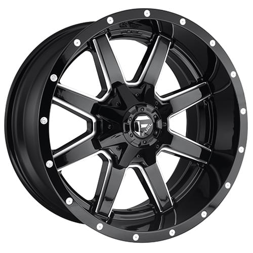 Fuel Offroad Maverick D610 Gloss Black W/ Milled Spokes - Part Number D61020208247 Fuel Offroad Maverick D610 Gloss Black W/ Milled Spokes Photo