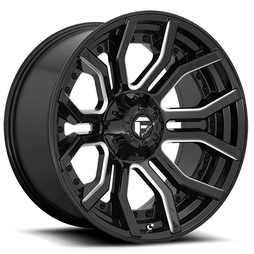 Fuel Offroad Rage D711 Gloss Black W/ Milled Spokes - Part Number D71122008247 Fuel Offroad Rage D711 Gloss Black W/ Milled Spokes Photo