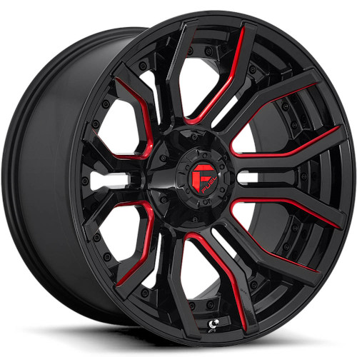 Fuel Offroad Rage D712 Gloss Black W/ Candy Red Accents - Part Number D71220001747 Fuel Offroad Rage D712 Gloss Black W/ Candy Red Accents Photo