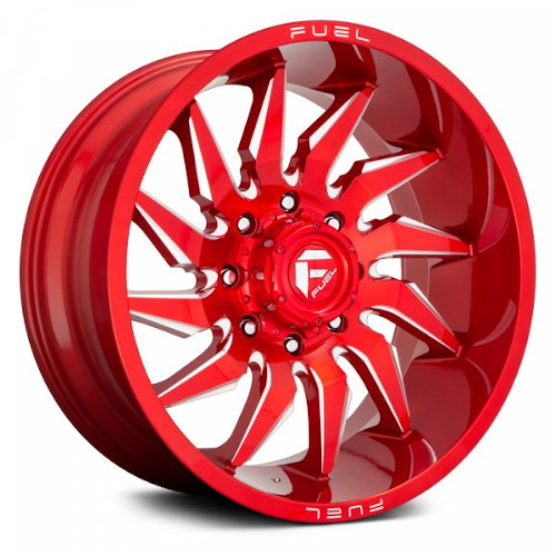 Fuel Offroad Saber D745 Candy Red W/ Milled Spokes - Part Number D74520005647 Fuel Offroad Saber D745 Candy Red W/ Milled Spokes Photo