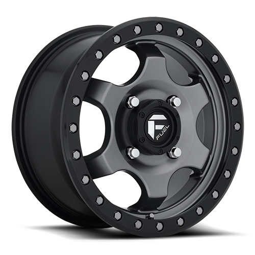 Fuel UTV Gatling D640 Gunmetal W/ Black Ring - Part Number D6401570A560 Fuel UTV Gatling D640 Gunmetal W/ Black Ring Photo