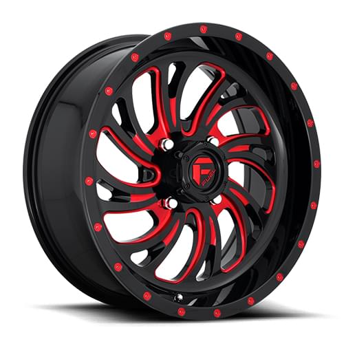 Fuel UTV Kompressor D642 Gloss Black W/ Red Milled Spokes - Part Number D6422070A644 Fuel UTV Kompressor D642 Gloss Black W/ Red Milled Spokes Photo