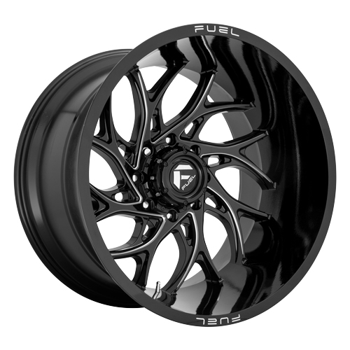 Fuel UTV Runner D741 Gloss Black W/ Milled Spokes - Part Number D7412270A640 Fuel UTV Runner D741 Gloss Black W/ Milled Spokes Photo