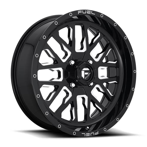 Fuel UTV Stroke D611 Gloss Black W/ Milled Spokes - Part Number D6112070A644 Fuel UTV Stroke D611 Gloss Black W/ Milled Spokes Photo