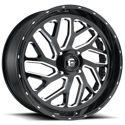 Fuel UTV Triton D581 Gloss Black W/ Milled Spokes - Part Number D5812070A644 Fuel UTV Triton D581 Gloss Black W/ Milled Spokes Photo