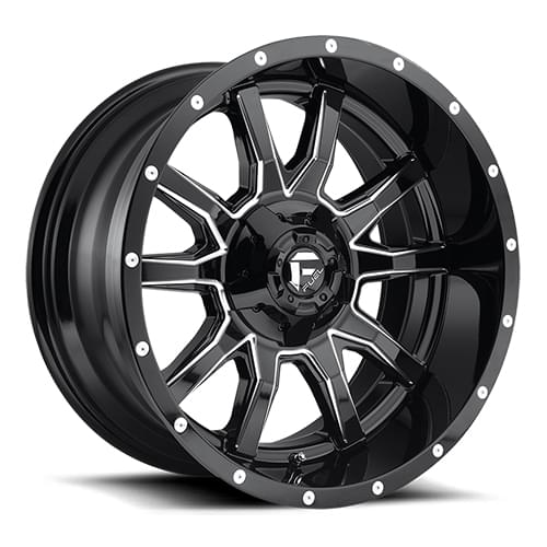 Fuel Offroad Vandal D627 Black W/ Milled Spokes - Part Number D62720901757 Fuel Offroad Vandal D627 Black W/ Milled Spokes Photo