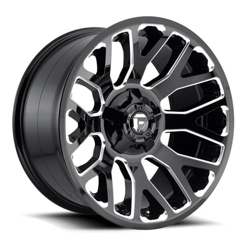 Fuel Offroad Warrior D623 Gloss Black W/ Milled Spokes - Part Number D62320907050 Fuel Offroad Warrior D623 Gloss Black W/ Milled Spokes Photo