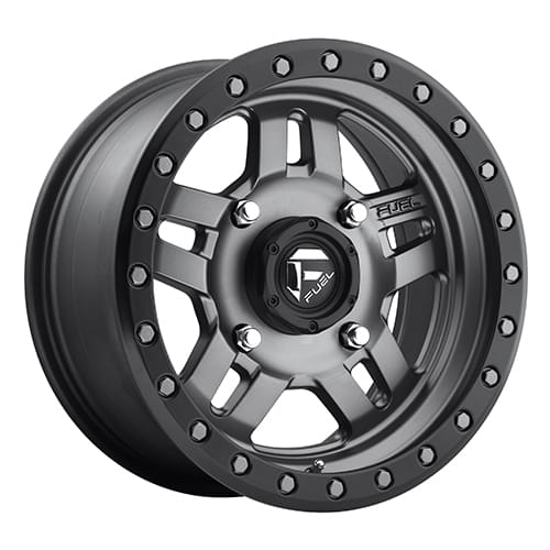 Fuel UTV Anza D558 Gunmetal W/ Satin Black Ring - Part Number D5581570A554 Fuel UTV Anza D558 Gunmetal W/ Satin Black Ring Photo