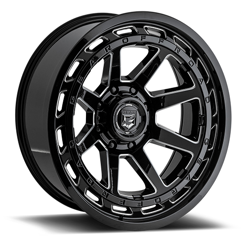 Gear Offroad Hawk 754 Gloss Black W/ Milled Spokes - Part Number 754BM-2208712 Gear Offroad Hawk 754 Gloss Black W/ Milled Spokes Photo