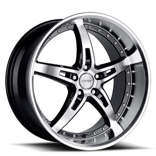 MRR GT5 Black W/ Machined Lip - Part Number GT05198552038BK MRR GT5 Black W/ Machined Lip Photo