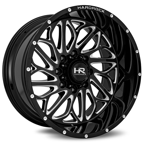 Hardrock BlackTop Xposed H508 Gloss Black Milled - Part Number H508-201250144BM Hardrock BlackTop Xposed H508 Gloss Black Milled Photo