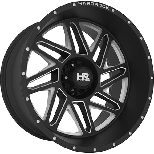 Hardrock Bones Xposed H501 Gloss Black W/ Milled Spokes - Part Number H501-241481176BM Hardrock Bones Xposed H501 Gloss Black W/ Milled Spokes Photo
