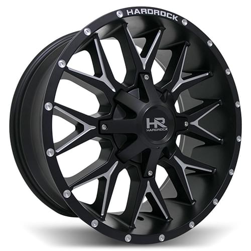 Hardrock Affliction H700 Satin Black W/ Milled Spokes - Part Number H700-241497176BM Hardrock Affliction H700 Satin Black W/ Milled Spokes Photo