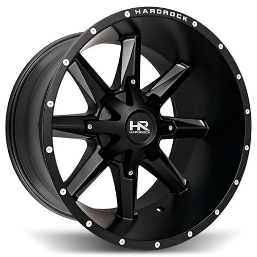 Hardrock Hardcore H703 Satin Black W/ Milled Spokes - Part Number H703-209097000BM Hardrock Hardcore H703 Satin Black W/ Milled Spokes Photo
