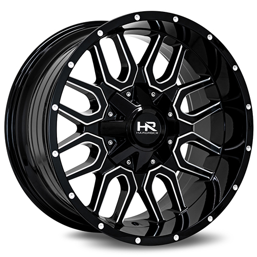 Hardrock H709 Gloss Black Milled - Part Number H709-209037000GBM Hardrock H709 Gloss Black Milled Photo