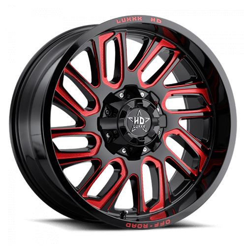 Luxxx HD Offroad LHD-18 Gloss Black With Red Milling - Part Number LHD1824126135139-49G-A3 Luxxx HD Offroad LHD-18 Gloss Black With Red Milling Photo