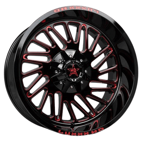 Luxxx HD Offroad LHD-19 Gloss Black With Red Milling - Part Number LHD1922126135139-44G-A3 Luxxx HD Offroad LHD-19 Gloss Black With Red Milling Photo