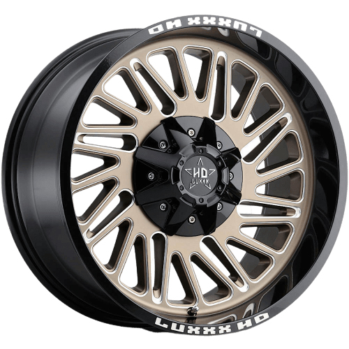 Luxxx HD Offroad LHD-19 Satin Bronze With Milled Edges and Gloss Black Lip - Part Number LHD1922125127139-44D-A13 Luxxx HD Offroad LHD-19 Satin Bronze With Milled Edges and Gloss Black Lip Photo