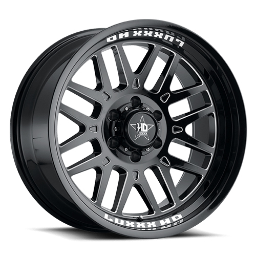 Luxxx HD Offroad LHD-20 Gloss Black Milled - Part Number LHD2020106139-18G-A1 Luxxx HD Offroad LHD-20 Gloss Black Milled Photo