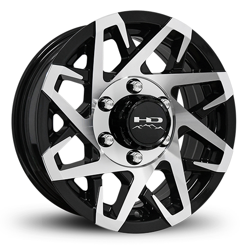 HD Trailer Wheels Canyon Gloss Black W/ Machined Face - Part Number CY1560650BK HD Trailer Wheels Canyon Gloss Black W/ Machined Face Photo
