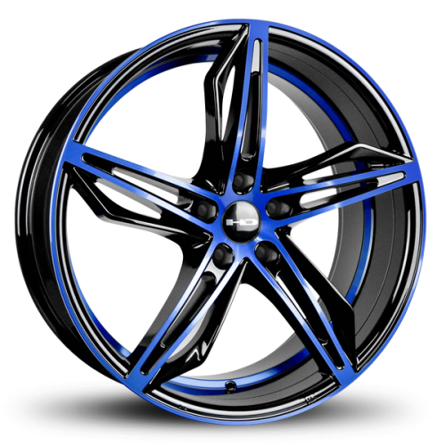 HD Wheels Fly Cutter Gloss Blue & Black w/ Machined Face