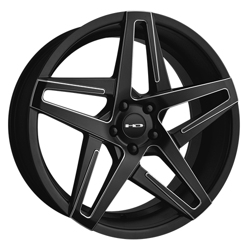 HD Wheels Hairpin Satin Black Milled Edges - Part Number HA18806535SB-M HD Wheels Hairpin Satin Black Milled Edges Photo