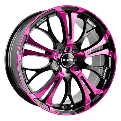 HD Wheels Spinout Black Machined w/ Pink - Part Number SO18752342BK-P HD Wheels Spinout Black Machined w/ Pink Photo