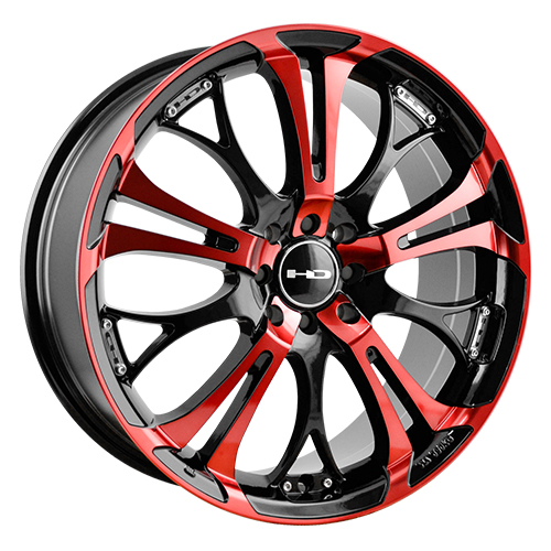 HD Wheels Spinout Black Machined w/ Red - Part Number SO18753945BK-R HD Wheels Spinout Black Machined w/ Red Photo