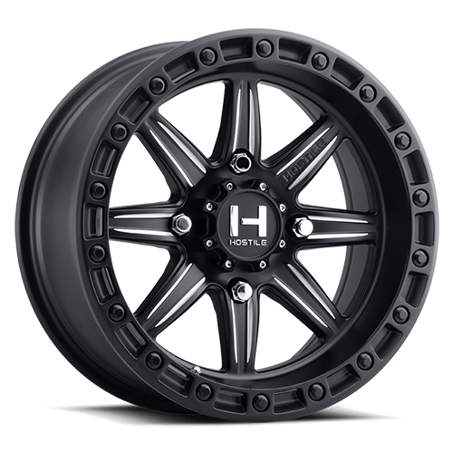 Hostile UTV Alpha H109 Satin Black W/ Milled Spokes - Part Number H109-1580413744M Hostile UTV Alpha H109 Satin Black W/ Milled Spokes Photo