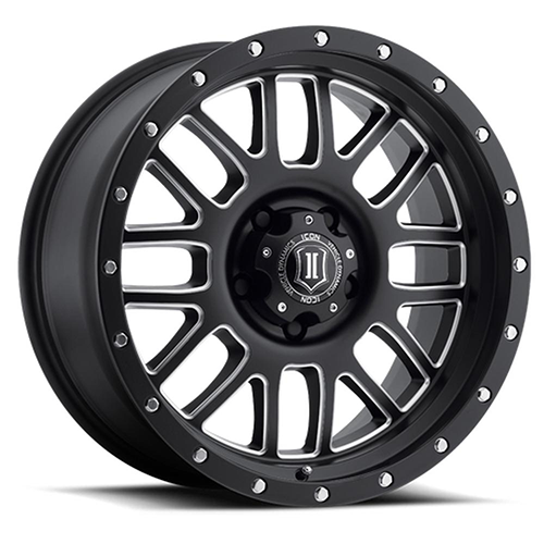 Icon Alloys Alpha Satin Black w Milled Windows - Part Number 1220908057SBMW Icon Alloys Alpha Satin Black w Milled Windows Photo