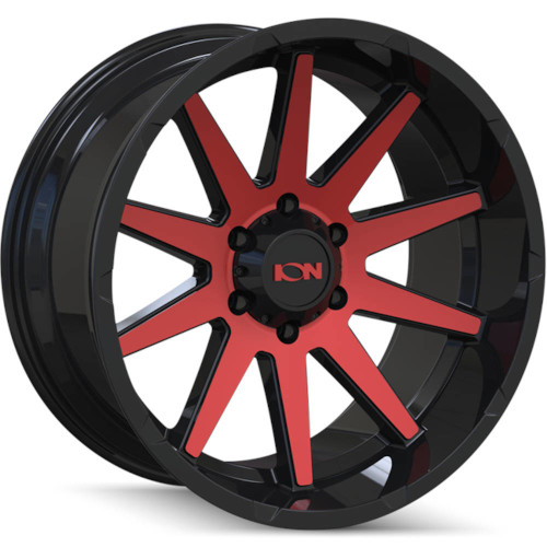 Ion Alloy 143 Gloss Black W/ Red Machined Face - Part Number 143-7973BTR Ion Alloy 143 Gloss Black W/ Red Machined Face Photo