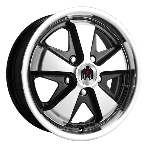 Klassik Rader 911 Gloss Black Machined W/ Lip - Part Number NE17702240BK Klassik Rader 911 Gloss Black Machined W/ Lip Photo