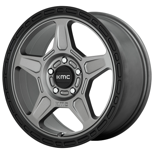 KMC KM721 Alpine Satin Gray W/ Black Lip - Part Number KM72178050438 KMC KM721 Alpine Satin Gray W/ Black Lip Photo