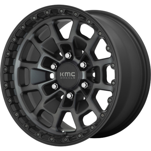 KMC KM718 Summit Satin Black W Gray Tint - Part Number KM71868077400 KMC KM718 Summit Satin Black W Gray Tint Photo