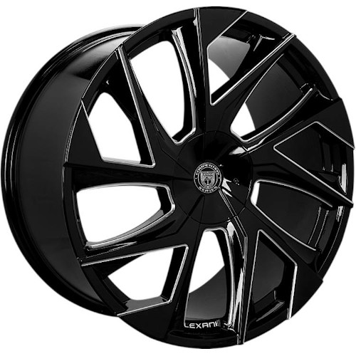 Lexani Ghost 670 Gloss Black W/ Milled Spokes - Part Number 670-2610-70-30BG Lexani Ghost 670 Gloss Black W/ Milled Spokes Photo