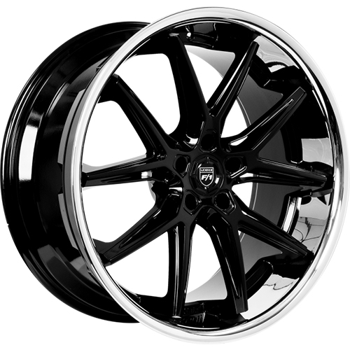 Lexani Circuit 710 Gloss Black With Stainless Chrome Lip - Part Number 710-2290-13-25FBS Lexani Circuit 710 Gloss Black With Stainless Chrome Lip Photo