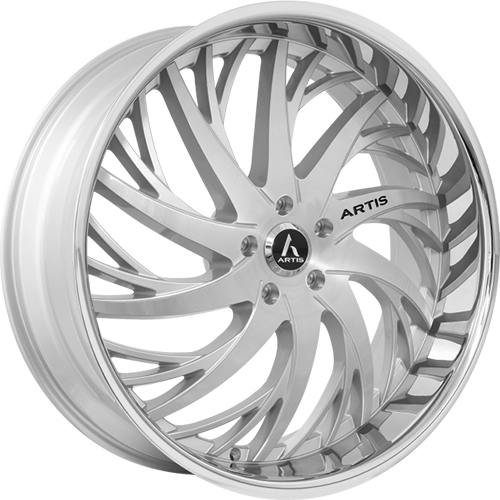 Lexani Decatur A202 Silver Machined W/ Stainless Lip - Part Number A202-2290-13-25SMS Lexani Decatur A202 Silver Machined W/ Stainless Lip Photo