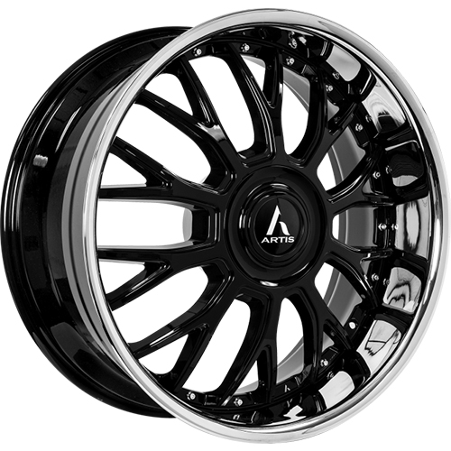 Lexani Grind XL A211 Gloss Black With Stainless Chrome Lip - Part Number A211-2490-73-05FBS Lexani Grind XL A211 Gloss Black With Stainless Chrome Lip Photo