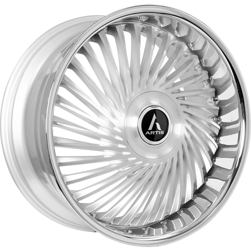 Lexani Juicy XL A210 Silver Machined With Stainless Lip - Part Number A210-2610-85-00SMS Lexani Juicy XL A210 Silver Machined With Stainless Lip Photo