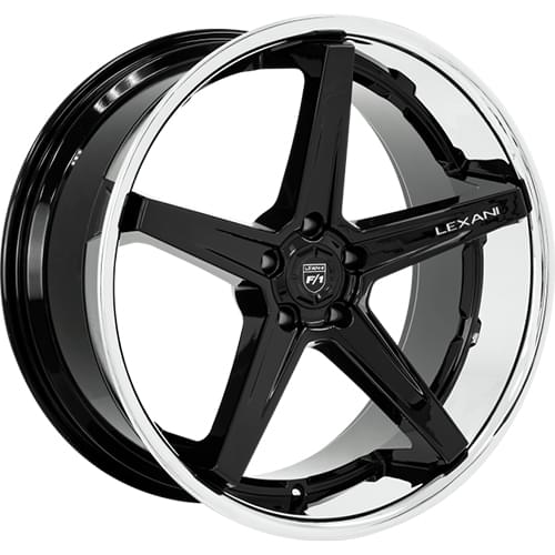 Lexani Savage 5 684 Gloss Black W/ Chrome Lip - Part Number 684-1985-17-35FBS Lexani Savage 5 684 Gloss Black W/ Chrome Lip Photo