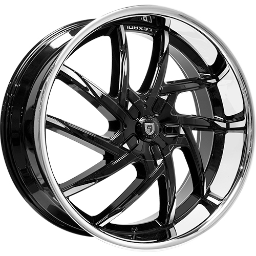 Lexani Senna 692 Gloss Black W/ Machined Tips & Stainless Lip - Part Number 692-2610-58-12MBS Lexani Senna 692 Gloss Black W/ Machined Tips & Stainless Lip Photo