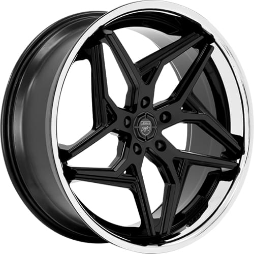 Lexani Spyder 677 Gloss Black W/ Chrome Lip - Part Number 677-2010-45-40FBS Lexani Spyder 677 Gloss Black W/ Chrome Lip Photo