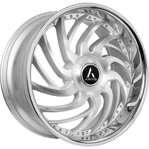 Lexani Vantage XL A207 Silver Machined With Stainless Lip - Part Number A207-2490-73-20SMS Lexani Vantage XL A207 Silver Machined With Stainless Lip Photo