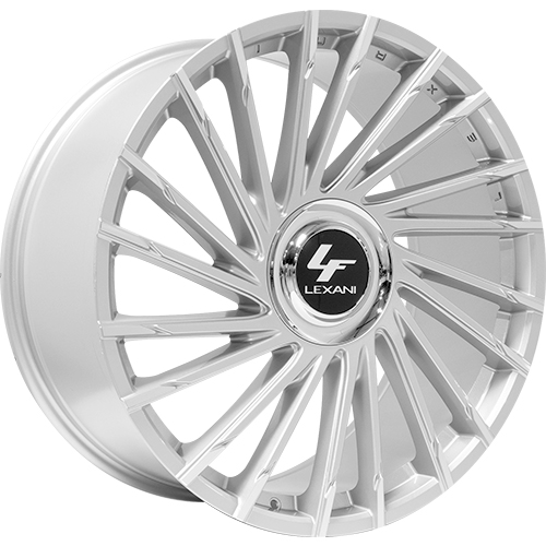 Lexani Wraith XL 696 Silver W/ Brushed Tips - Part Number 696-2290-45-25SBL Lexani Wraith XL 696 Silver W/ Brushed Tips Photo
