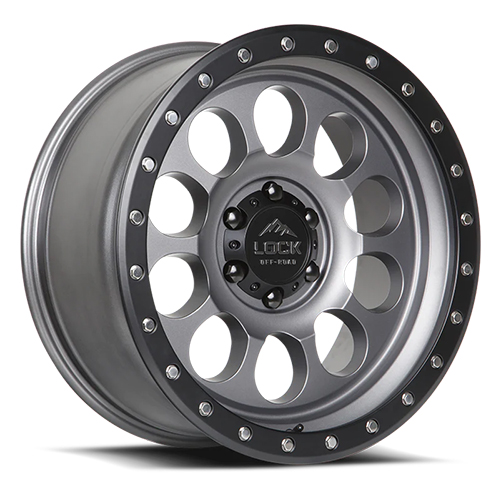 Lock Offroad 50Cal Matte Grey W/ Matte Black Ring - Part Number 50CAL-7969MGMBR Lock Offroad 50Cal Matte Grey W/ Matte Black Ring Photo